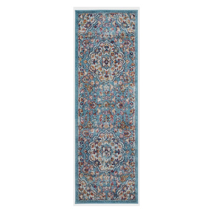 2' X 3' Ivory Gray and Orange Medallion Power Loom Area Rug