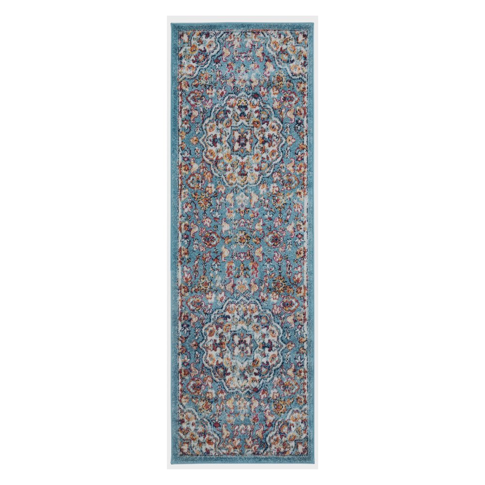 2' X 3' Ivory Gray and Orange Medallion Power Loom Area Rug
