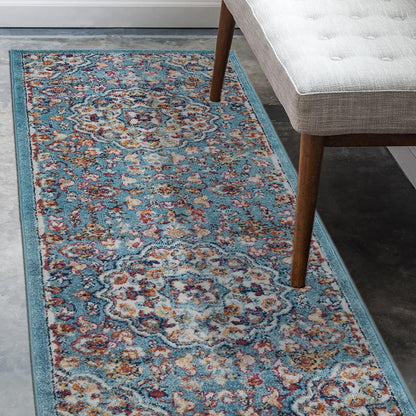 2' X 3' Ivory Gray and Orange Medallion Power Loom Area Rug