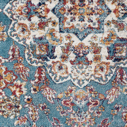 2' X 3' Ivory Gray and Orange Medallion Power Loom Area Rug