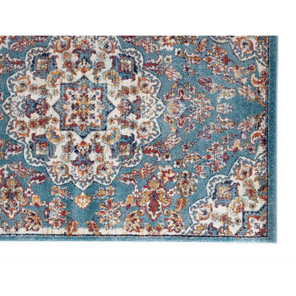 2' X 3' Ivory Gray and Orange Medallion Power Loom Area Rug