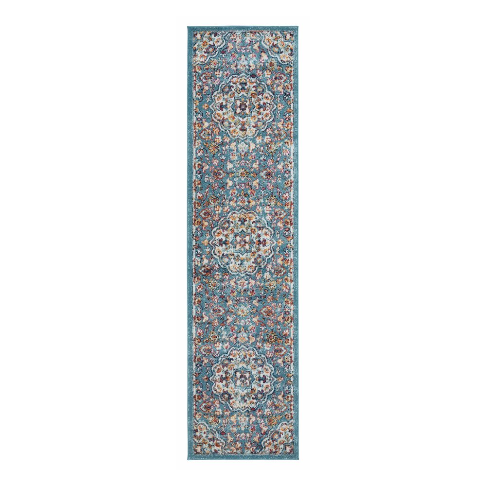 2' X 3' Ivory Gray and Orange Medallion Power Loom Area Rug