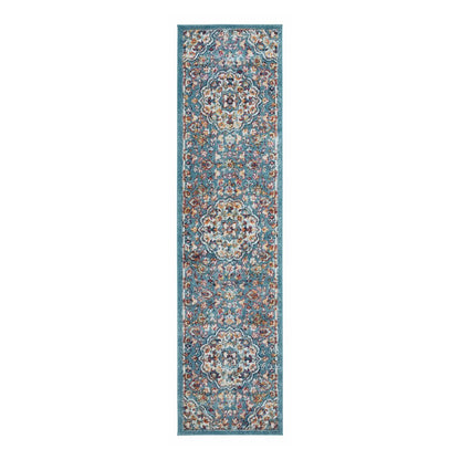 2' X 3' Ivory Gray and Orange Medallion Power Loom Area Rug