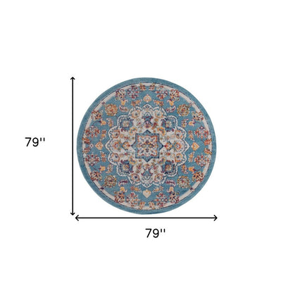 2' X 3' Ivory Gray and Orange Medallion Power Loom Area Rug