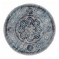 6' Ivory Blue And Gray Medallion Round Rug