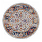 10' Ivory Navy and Orange Floral Power Loom Runner Rug