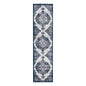 8' X 10' Ivory Gray And Blue Medallion Area Rug