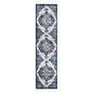 2' X 3' Ivory Gray And Blue Medallion Area Rug
