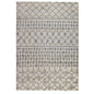 10' Gray And Ivory Geometric Shag Runner Rug
