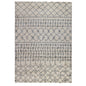 10' Gray And Ivory Geometric Shag Runner Rug