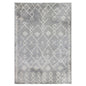10' Gray And Ivory Geometric Shag Runner Rug