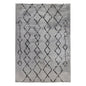 10' Black And Gray Geometric Shag Runner Rug