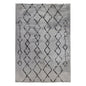 10' Black And Gray Geometric Shag Runner Rug