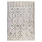 10' Gray And Ivory Geometric Shag Runner Rug