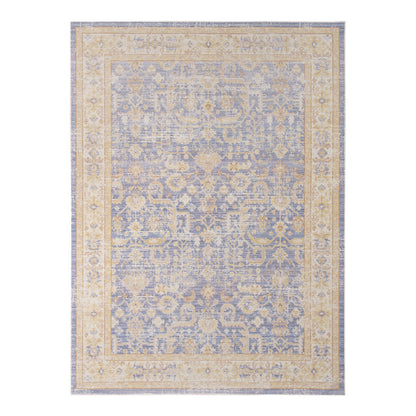 8' Lavender And Orange Floral Runner Rug