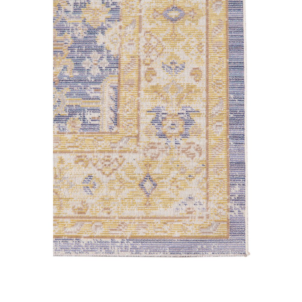 9' X 13' Gray Yellow And Lavender Floral Area Rug