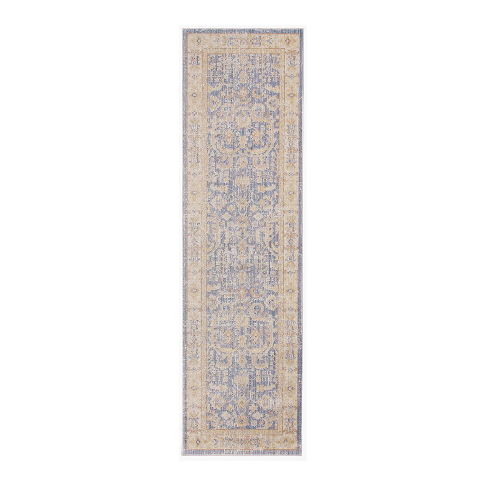 9' X 13' Gray Yellow And Lavender Floral Area Rug
