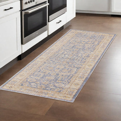 9' X 13' Gray Yellow And Lavender Floral Area Rug