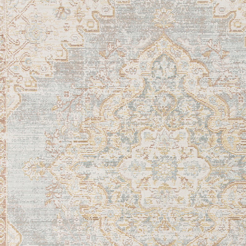 4' X 6' Tan And Gray Medallion Area Rug
