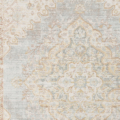 4' X 6' Tan And Gray Medallion Area Rug