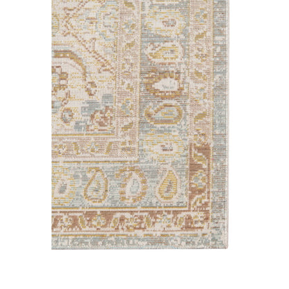 4' X 6' Tan And Gray Medallion Area Rug
