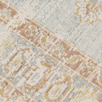 4' X 6' Tan And Gray Medallion Area Rug