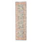 9' X 13' Coral And Blue Oriental Area Rug