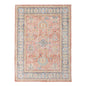 8' Coral And Blue Oriental Runner Rug