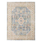 5' X 8' Blue Gold and Orange Floral Power Loom Area Rug