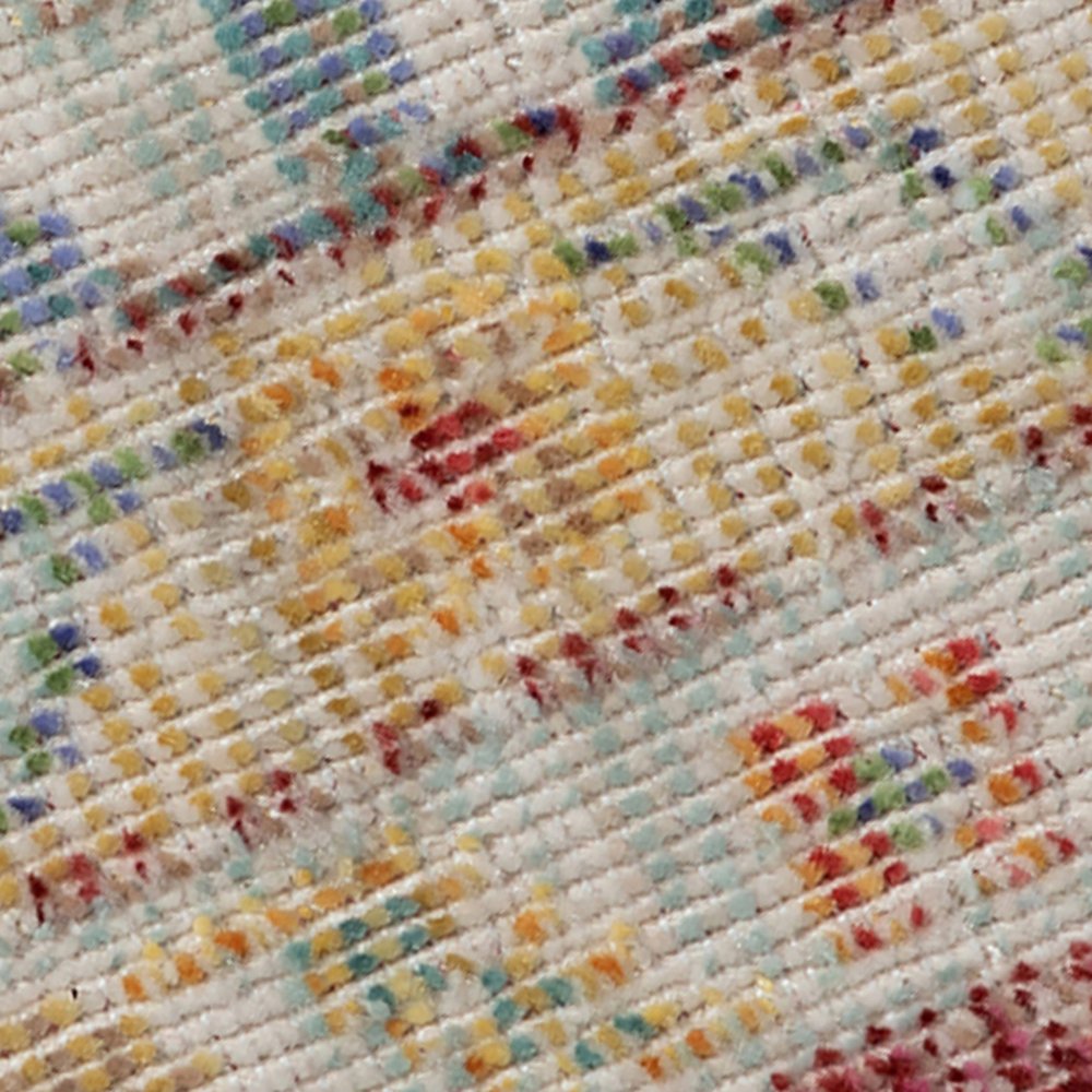 9' X 13' Ivory Red And Blue Medallion Area Rug