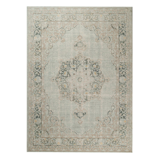 9' X 13' Green and Brown Medallion Power Loom Area Rug