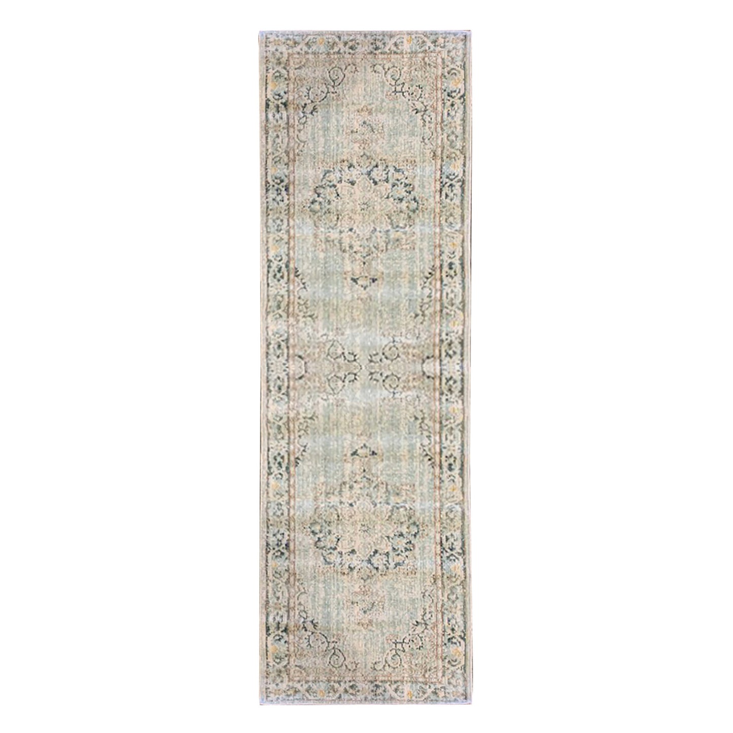 4' X 6' Green and Brown Medallion Power Loom Area Rug