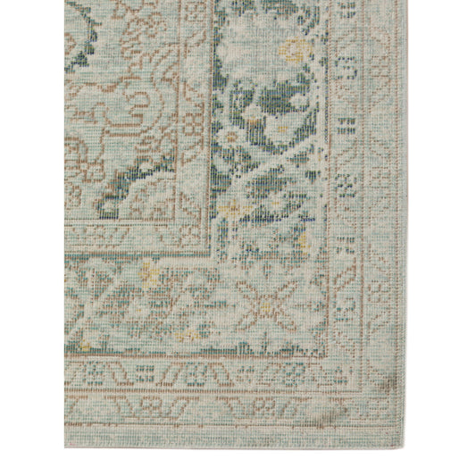 5' X 8' Green and Brown Medallion Power Loom Area Rug