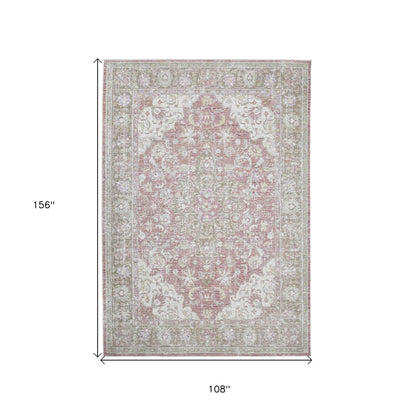 5' X 8' Sage And Gray Medallion Area Rug