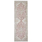 9' X 13' Pink And Gray Medallion Area Rug