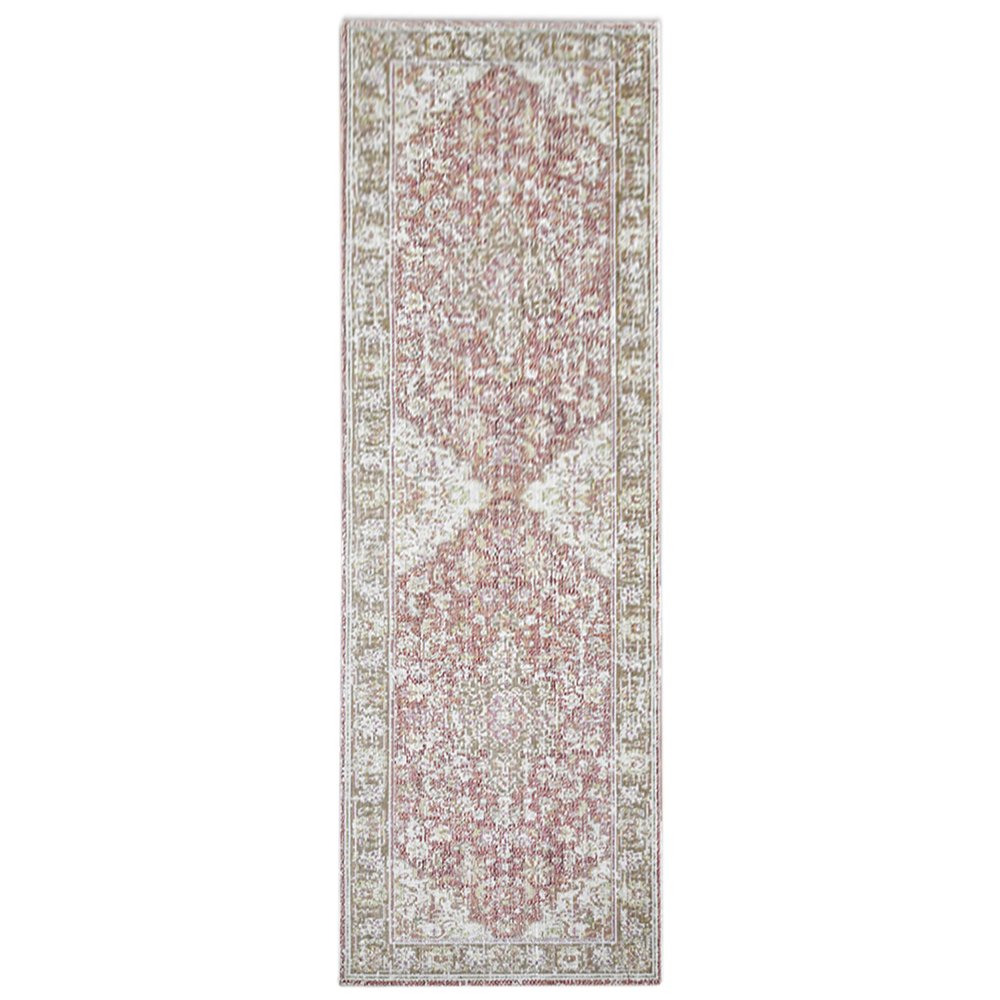 9' X 13' Pink And Gray Medallion Area Rug