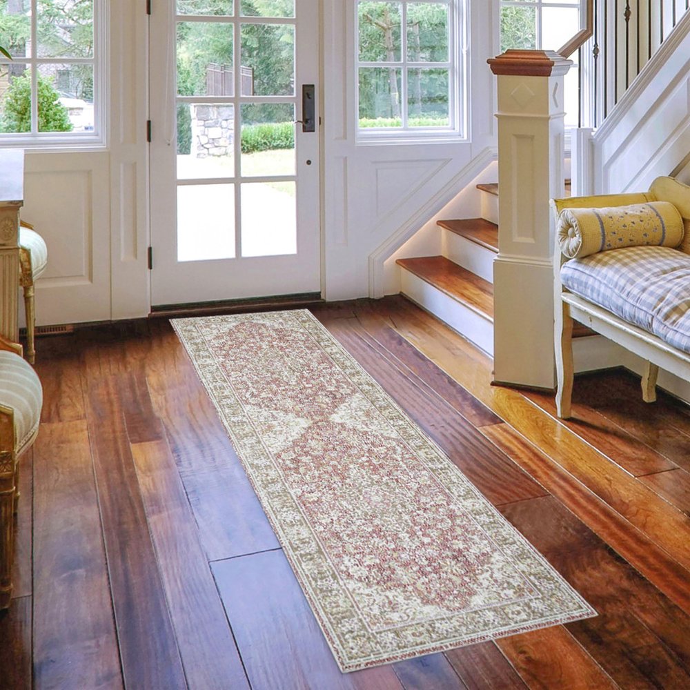 9' X 13' Pink And Gray Medallion Area Rug