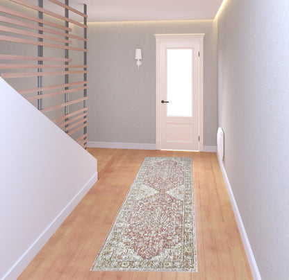 5' X 8' Sage And Gray Medallion Area Rug