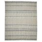 5' X 8' Gray And Brown Striped Flatweave Handmade Distressed Area Rug With Fringe