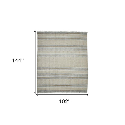3' X 5' Brown Geometric Flatweave Handmade Distressed Area Rug