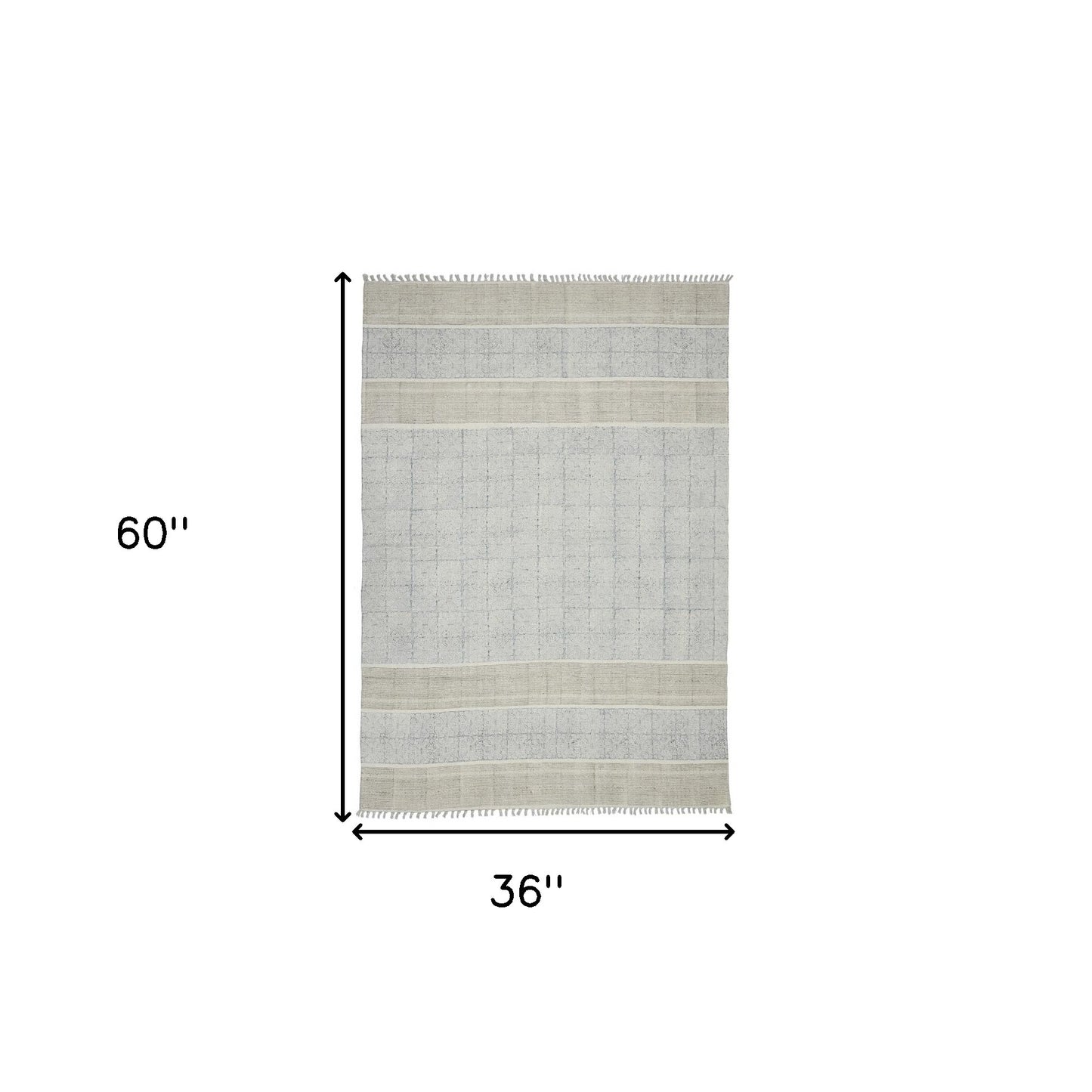 7' X 10' Blue Oriental Flatweave Handmade Distressed Area Rug With Fringe