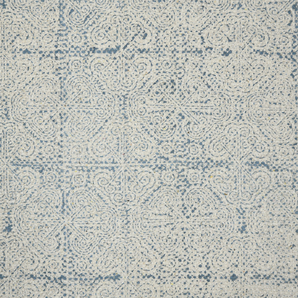 7' X 10' Blue Oriental Flatweave Handmade Distressed Area Rug With Fringe