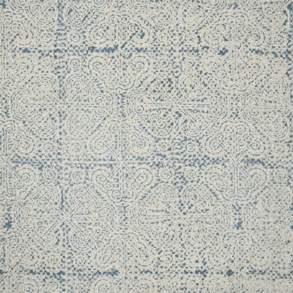 7' X 10' Blue Oriental Flatweave Handmade Distressed Area Rug With Fringe