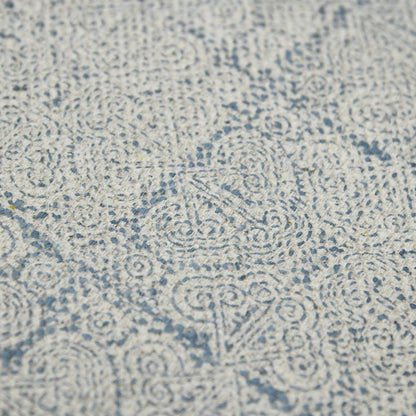 8' Blue And Gray Striped Flatweave Handmade Distressed Runner Rug With Fringe