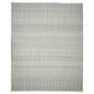 8' Gray And Ivory Geometric Flatweave Handmade Distressed Runner Rug With Fringe
