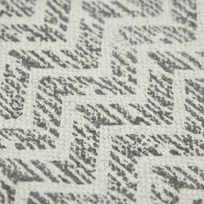 5' X 8' Gray And Ivory Geometric Flatweave Handmade Distressed Area Rug With Fringe