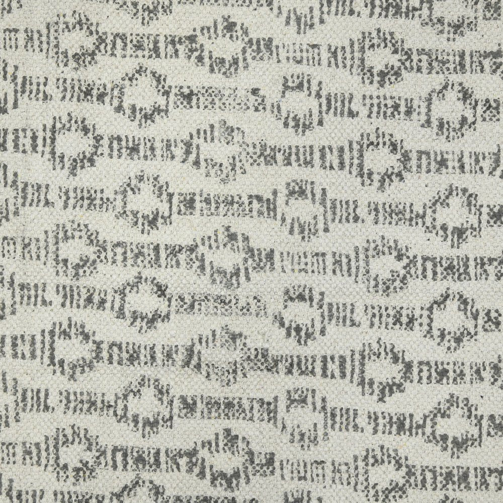 8' Gray And Ivory Geometric Flatweave Handmade Distressed Runner Rug With Fringe