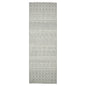 8' Gray And Ivory Geometric Flatweave Handmade Distressed Runner Rug With Fringe