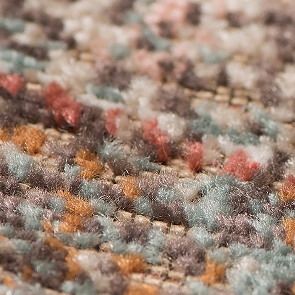 7' Beige Gray and Taupe Medallion Power Loom Runner Rug