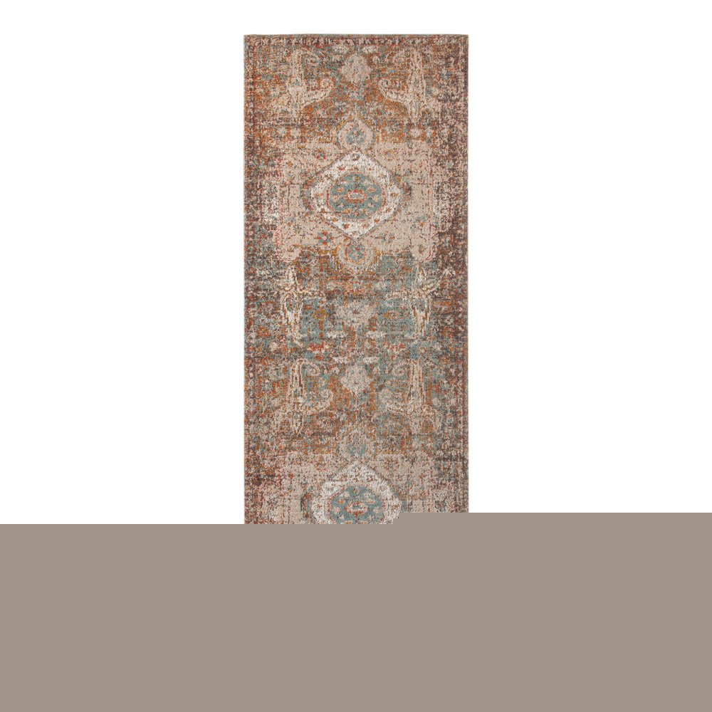 2' X 3' Beige Gray and Taupe Medallion Power Loom Area Rug